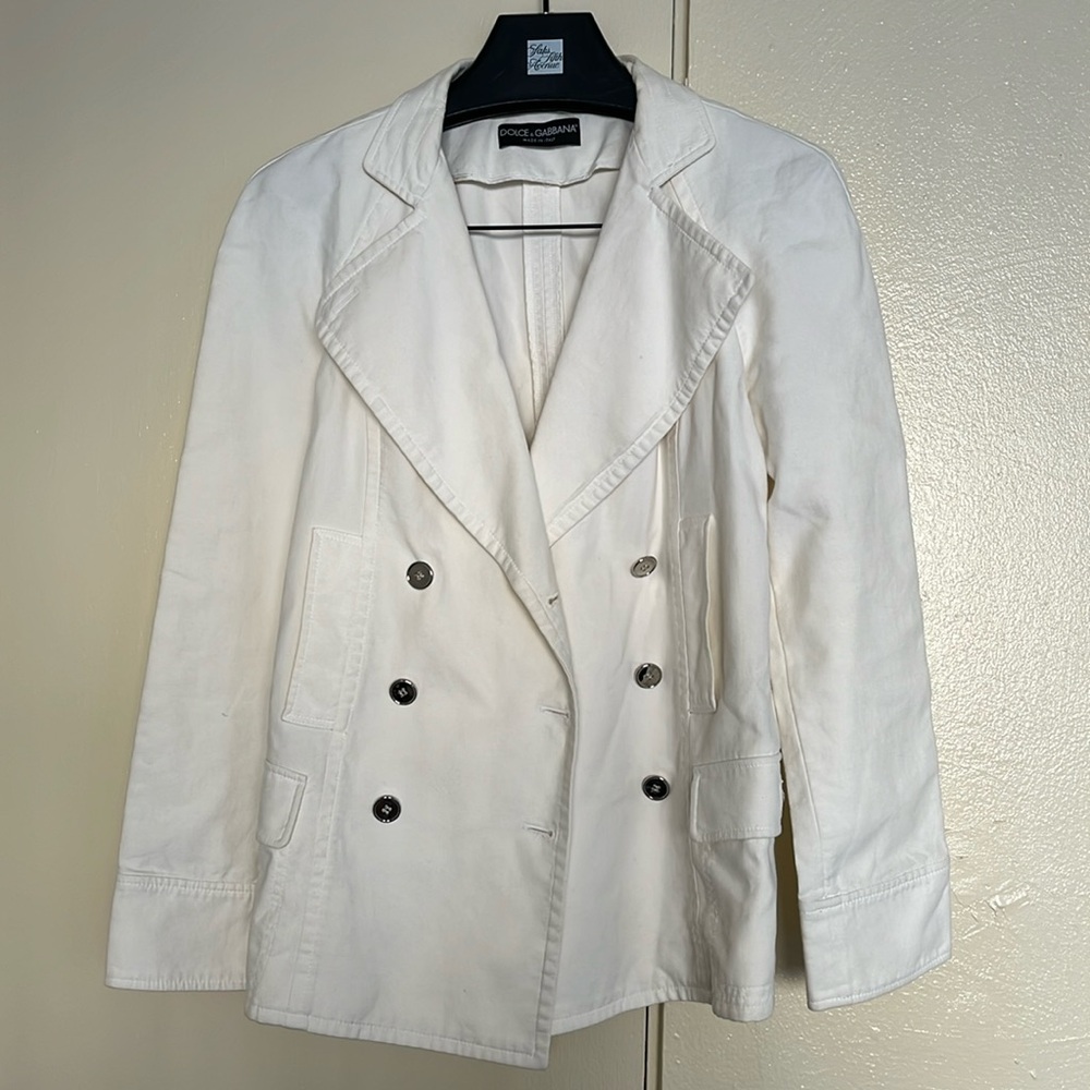 Dolce & Gabbana White Double-Breasted Women's Jacket